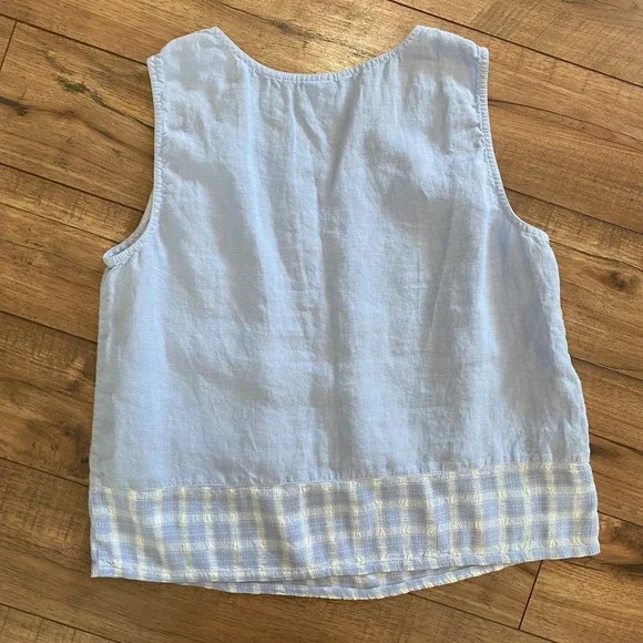 Vintage RARE Johnny Was Linen Tank Top Size Medium - Picture 4 of 9